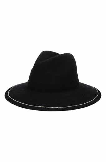 Rhinestone Trim Knit Fedora