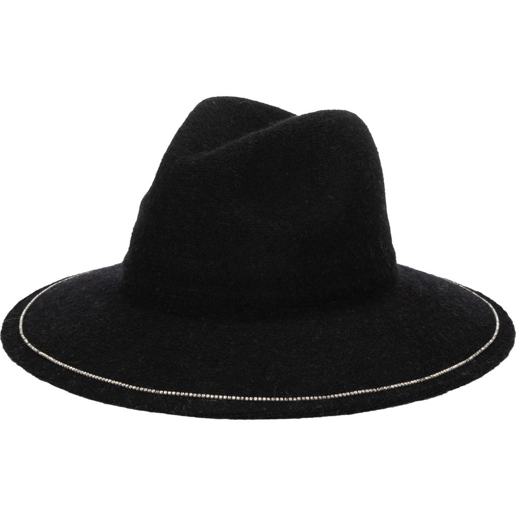 San Diego Hat Rhinestone Trim Knit Fedora In Black