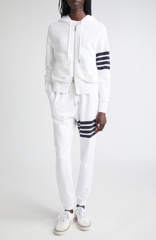 Thom Browne Classic 4-bar Cotton French Terry Joggers In White