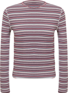 24/7 Girl Striped V-Neck Long Sleeve Self-Binding Tee