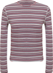 24/7 Girl Striped V-Neck Long Sleeve Self-Binding Tee