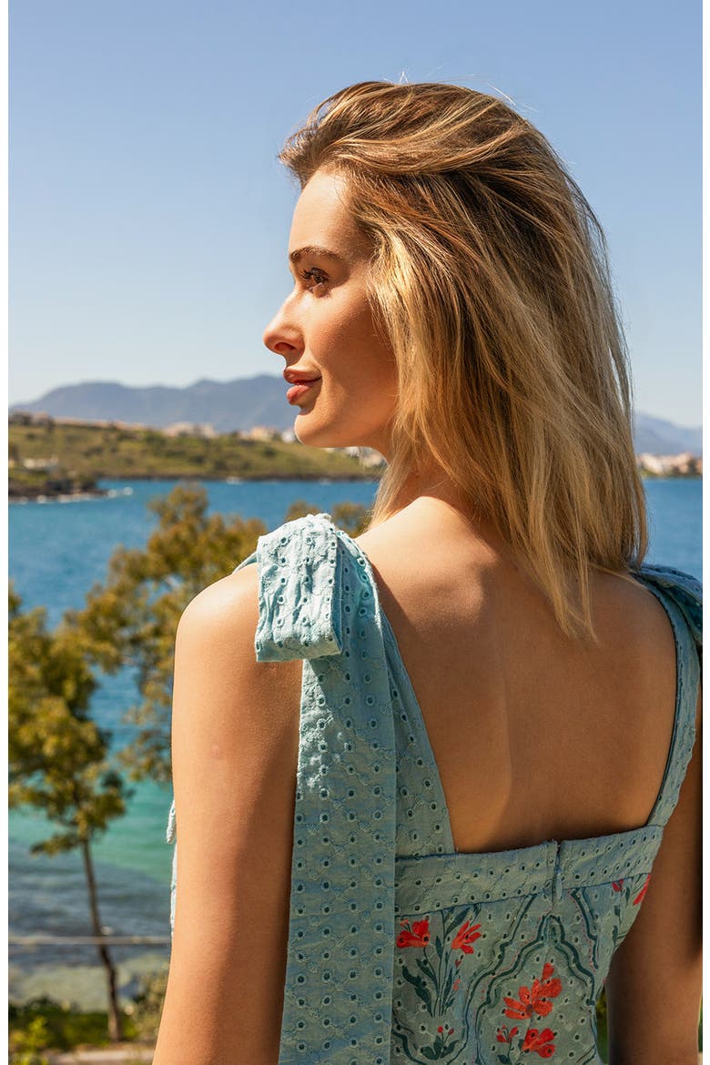 Hillary Tie Strap Dress, Alternate, color, Wallpaper Print