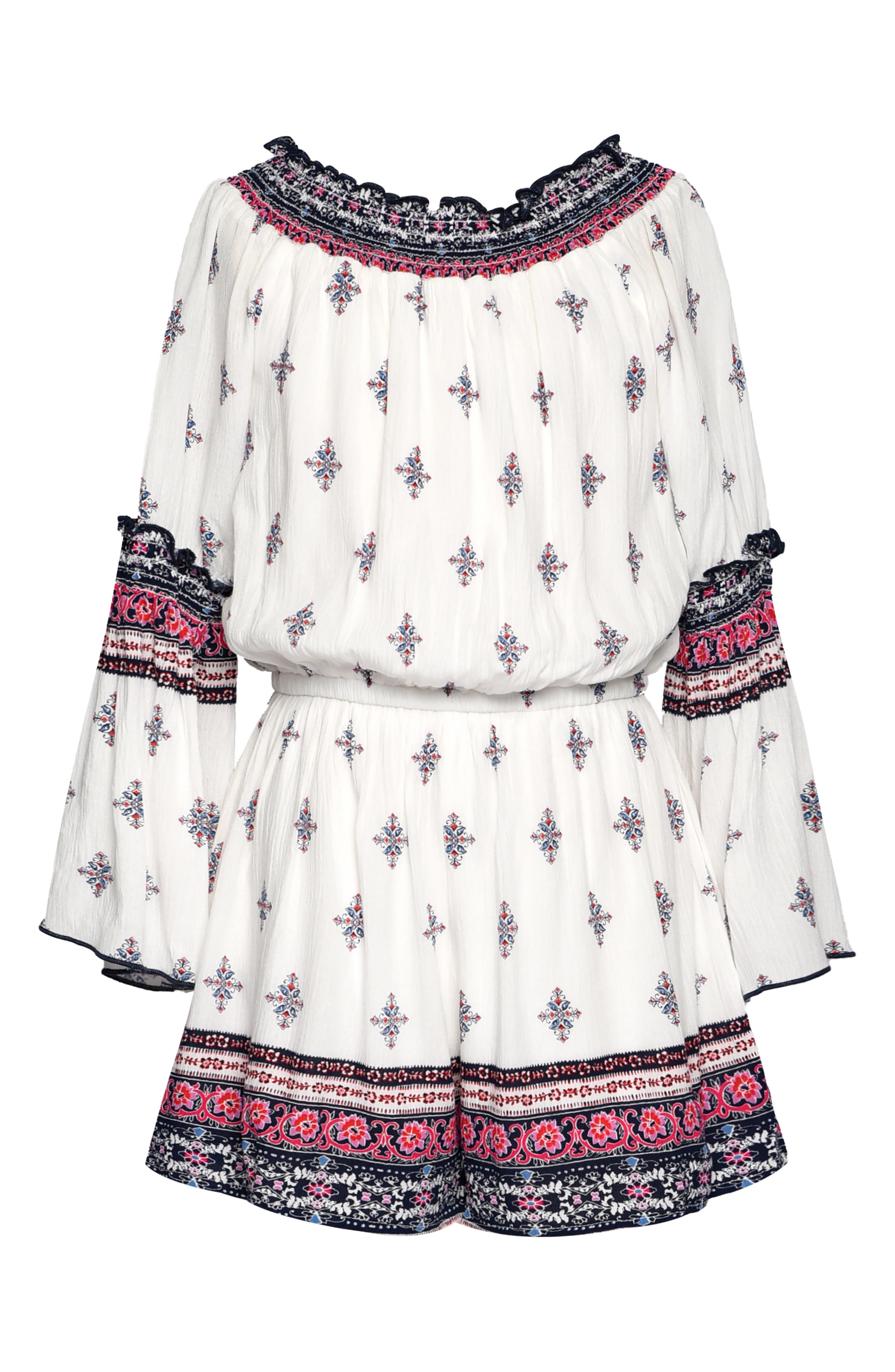 Print Long Sleeve Romper