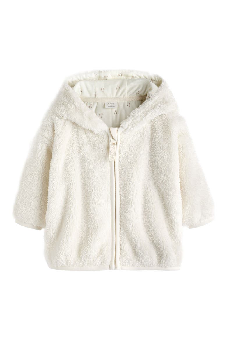Kids' Zip Front Hooded Fleece Jacket, Main, color, WHITE
