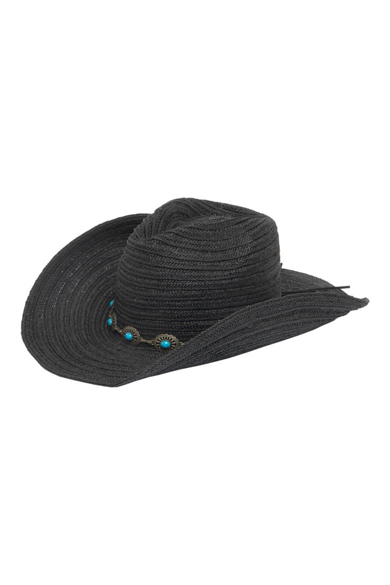 Straw Cowboy Hat, Main, color, BLACK