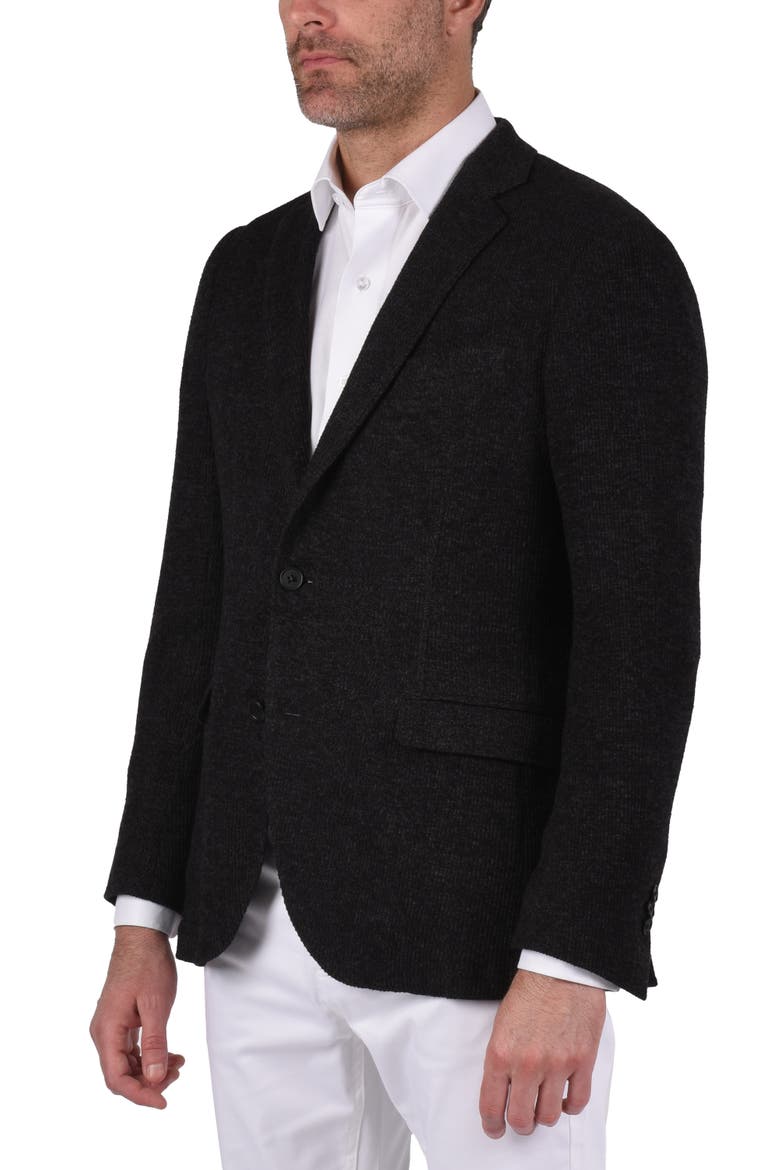 Textured Knit Sport Coat, Alternate, color, CHARCOAL