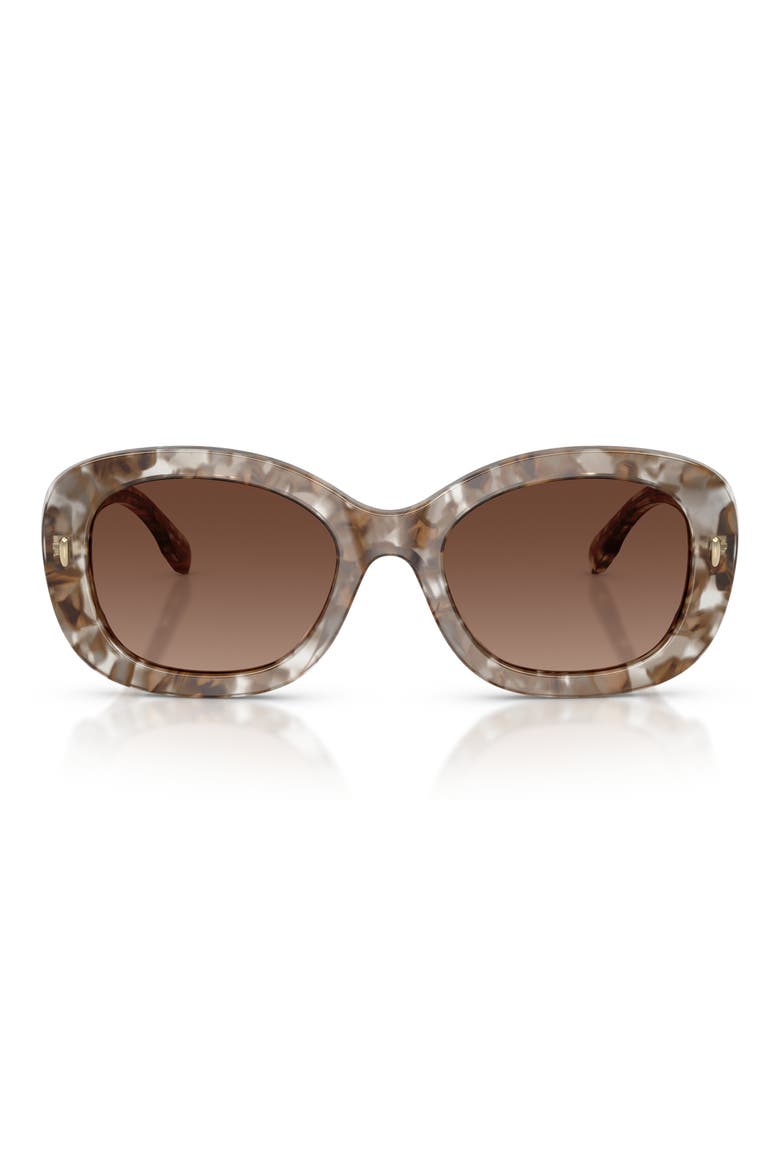 52mm Polarized Oval Sunglasses, Main, color, TRANSPARENT BROWN TORTOISE