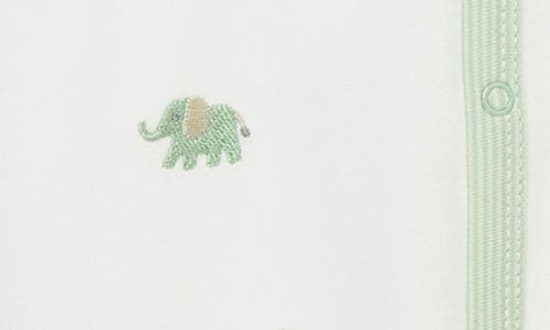 Shop Little Me Jungle Embroidered Cotton Footie & Hat Set In White