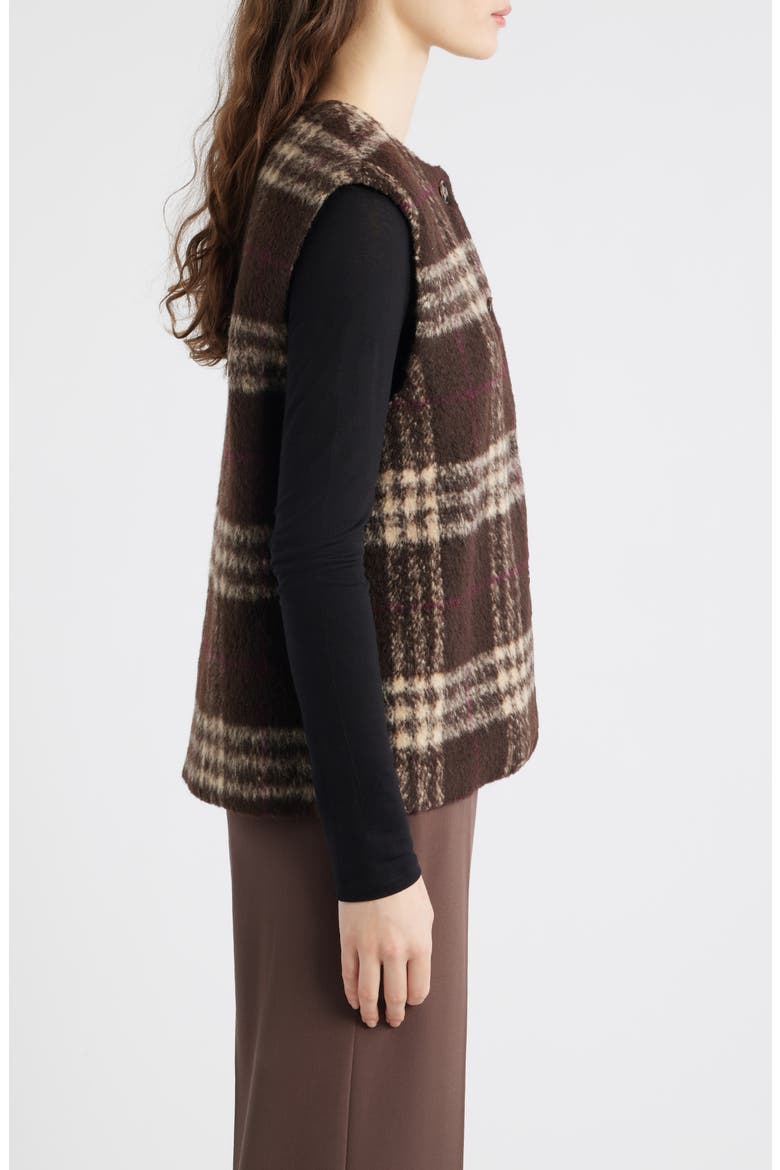Sandy Leopard Faux Shearling Vest, Alternate, color, LATTE BROWN