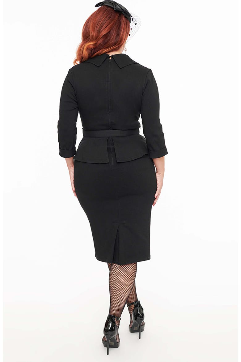 Peplum Cooper Suit Pencil Dress, Alternate, color, Black