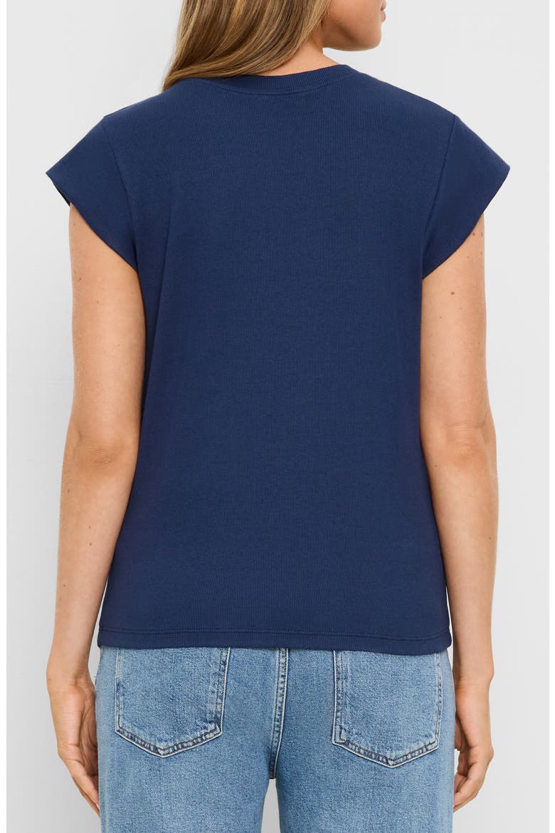 Rhea Power Shoulder Stretch Cotton Blend T-Shirt, Alternate, color, NOCTURNAL