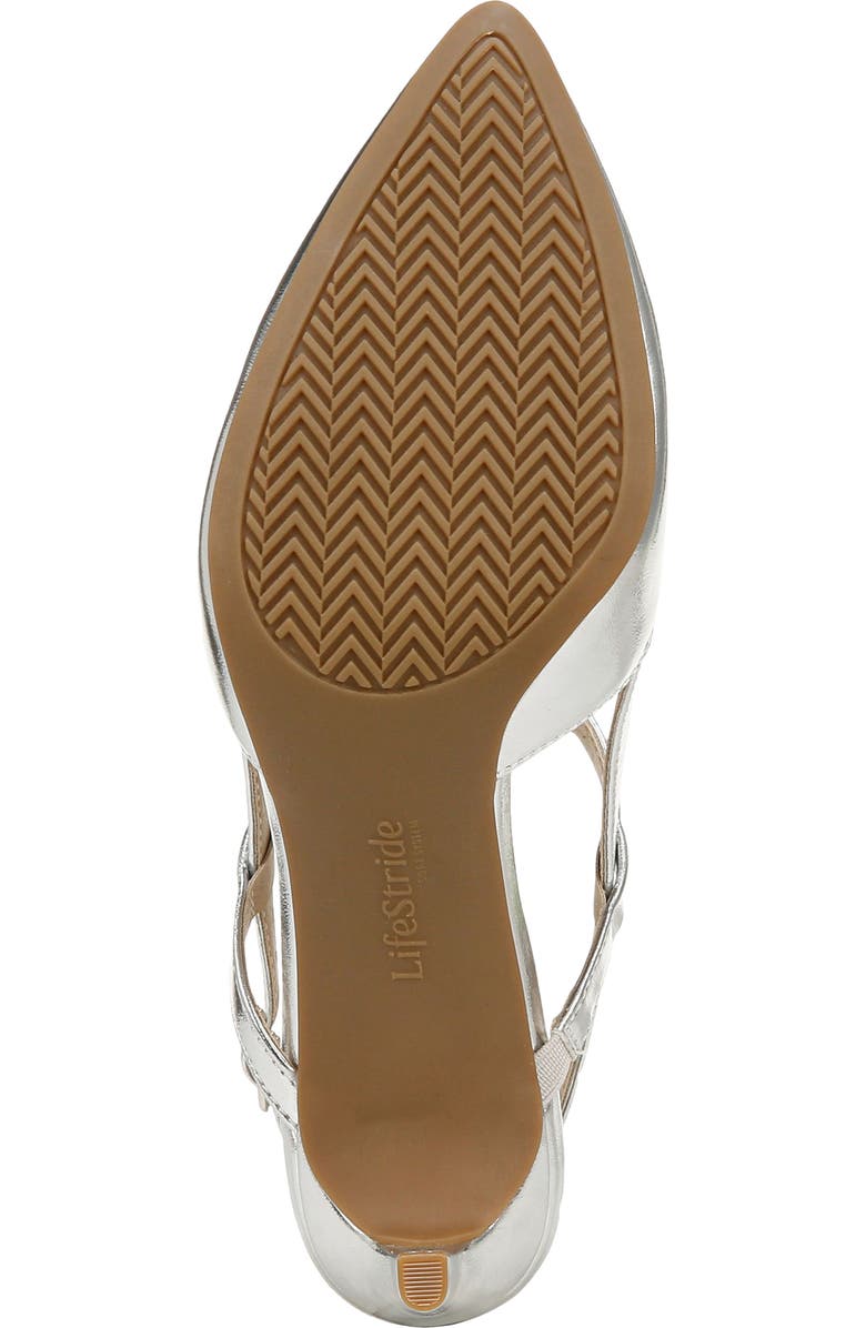 LifeStride Aire Pointed Toe Slingback Pump, Alternate, color, Silver