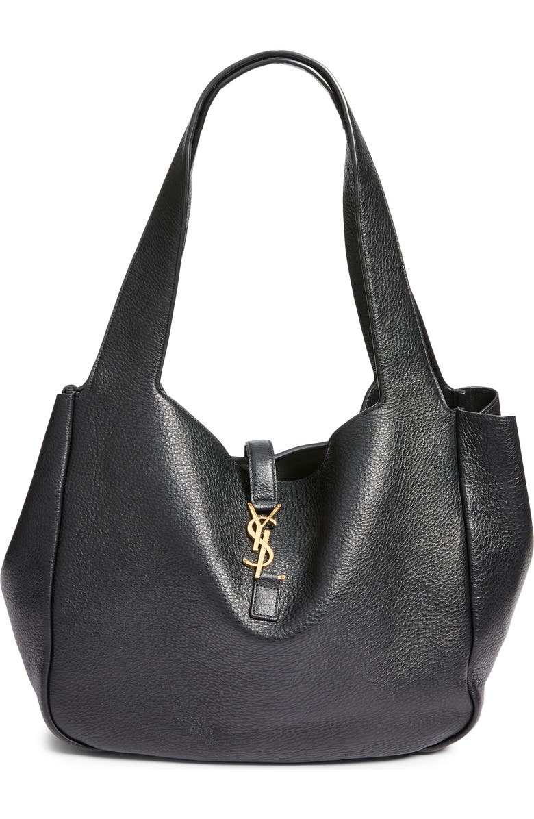 Saint Laurent Le 5 À 7 Bea Leather Tote, Main, color, 1000 Noir