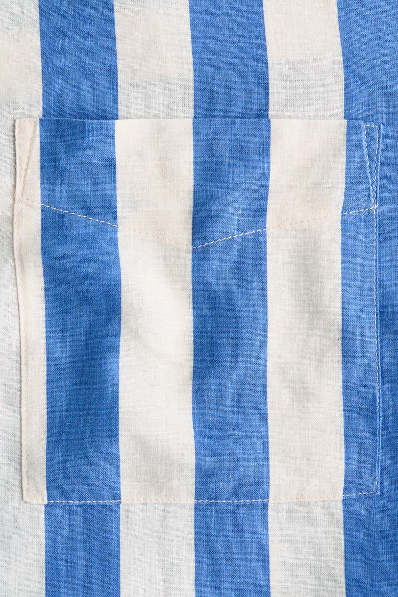 Oversized Linen-blend Shirt, Alternate, color, Blue/striped