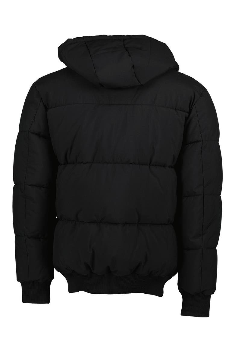Gunnar Hooded Puffer Bomber Jacket, Alternate, color, BLACK