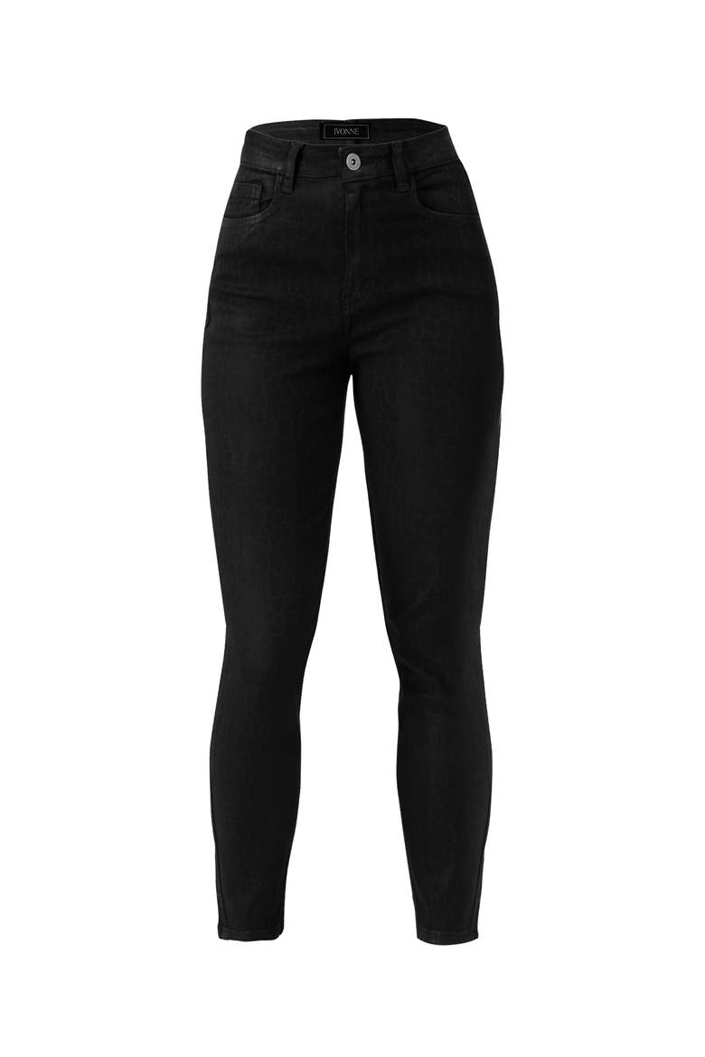 Skinny Jeans with Button and Patch Pockets, Alternate, color, Black