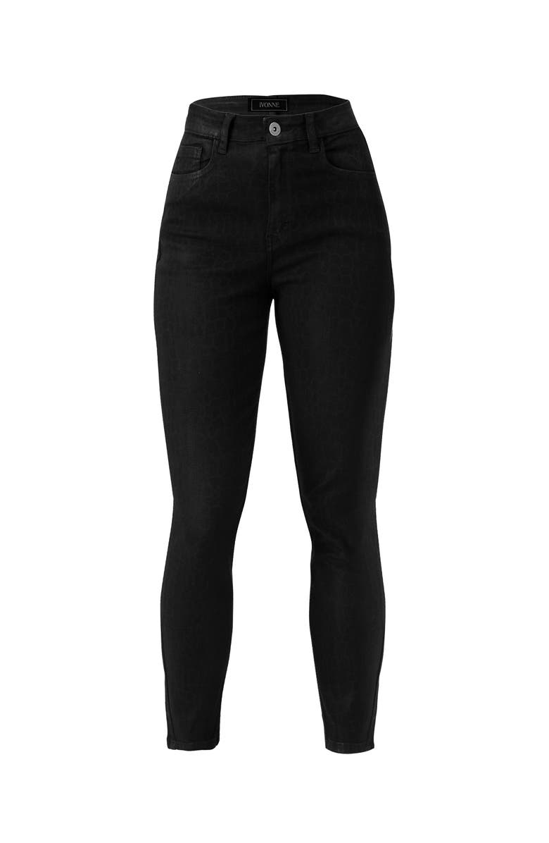 IVONNE Skinny Jeans with Button and Patch Pockets, Alternate, color, Black