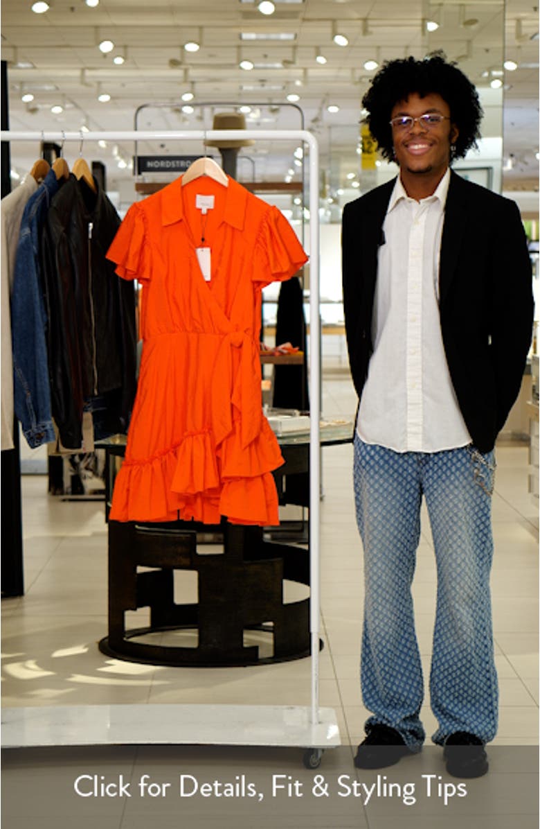 Lila Asymmetric Ruffle Taffeta Minidress, sales video thumbnail