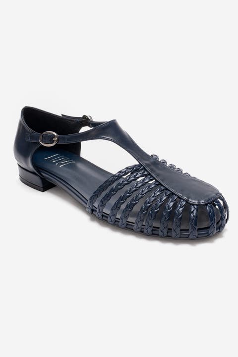 Onos Woven T Strap Sandal