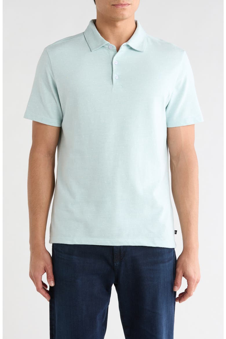 Alvaro Cotton Blend Knit Polo, Main, color, DUSTY TEAL