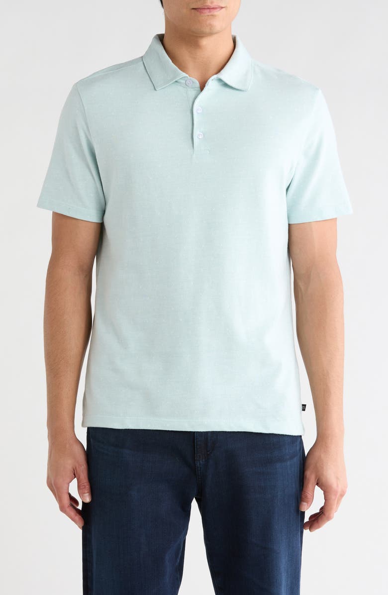 Robert Barakett Alvaro Cotton Blend Knit Polo, Main, color, Dusty Teal