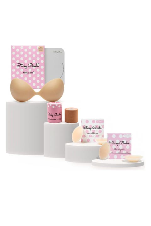 Adhesive Push-Up Bra, Nipple Covers & Boob Tape Set