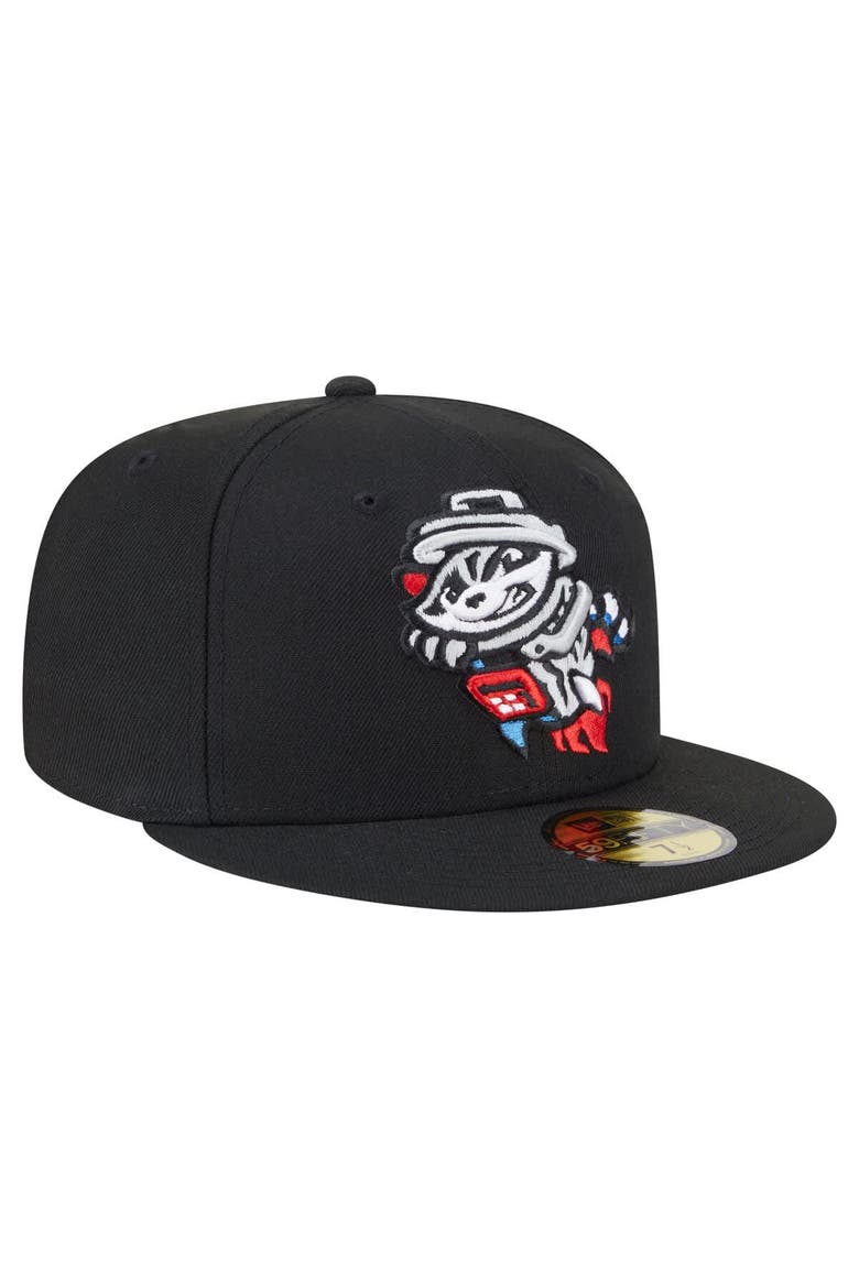 Men's New Era  Black Rocket City Trash Pandas Authentic Collection 59FIFTY Fitted Hat, Alternate, color, Black