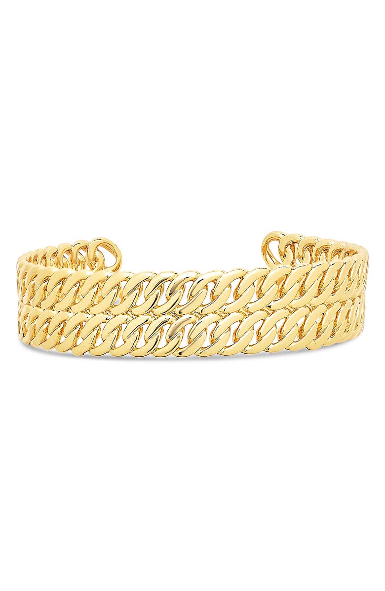 Sterling Forever Double Rope Chain Cuff, Alternate, color, 
