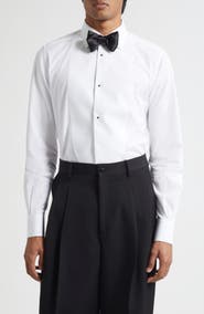 Dolce&Gabbana Gold Fit Cotton Poplin Tuxedo Shirt