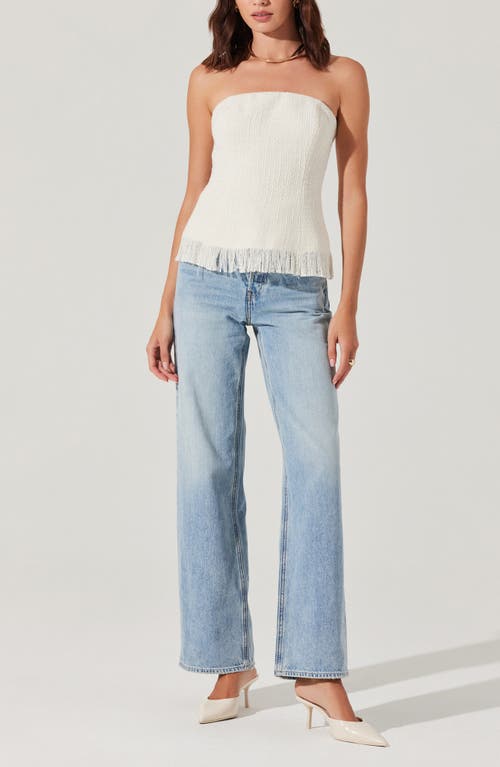 Astr The Label Lorene Strapless Tweed Top