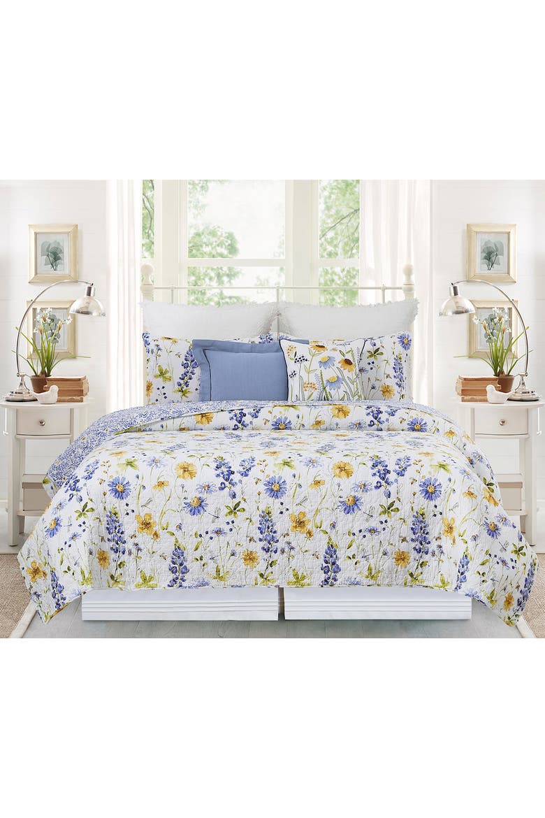 Lovely Blues Cotton Blend Quilt Bedding Set, Alternate, color, Purple