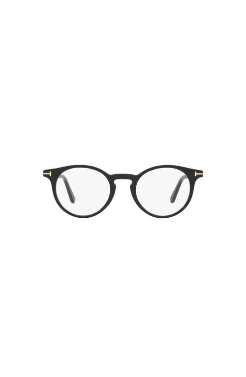 Tom Ford 48mm Round Optical Glasses In Black