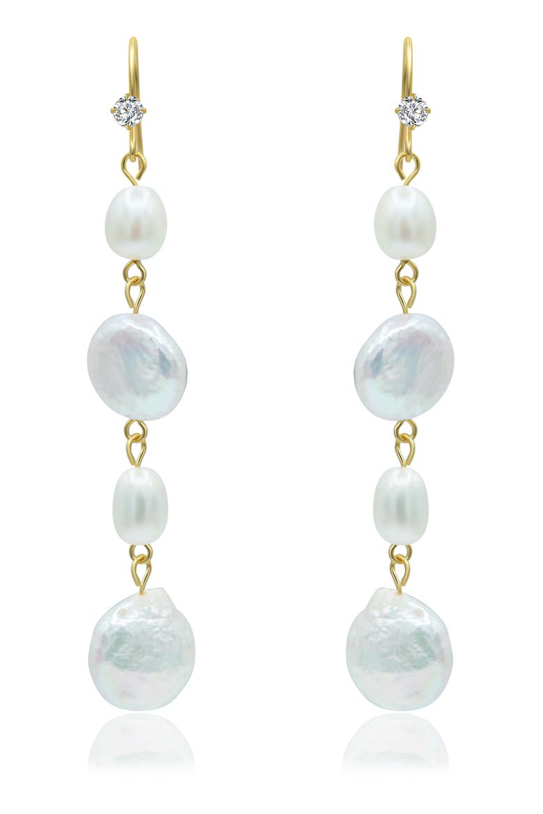 Paseo Freshwater Pearl Drop Earrings, Main, color, WHITE