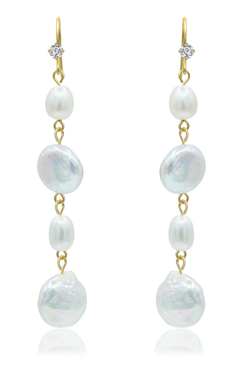 LA MENO Paseo Freshwater Pearl Drop Earrings, Main, color, White