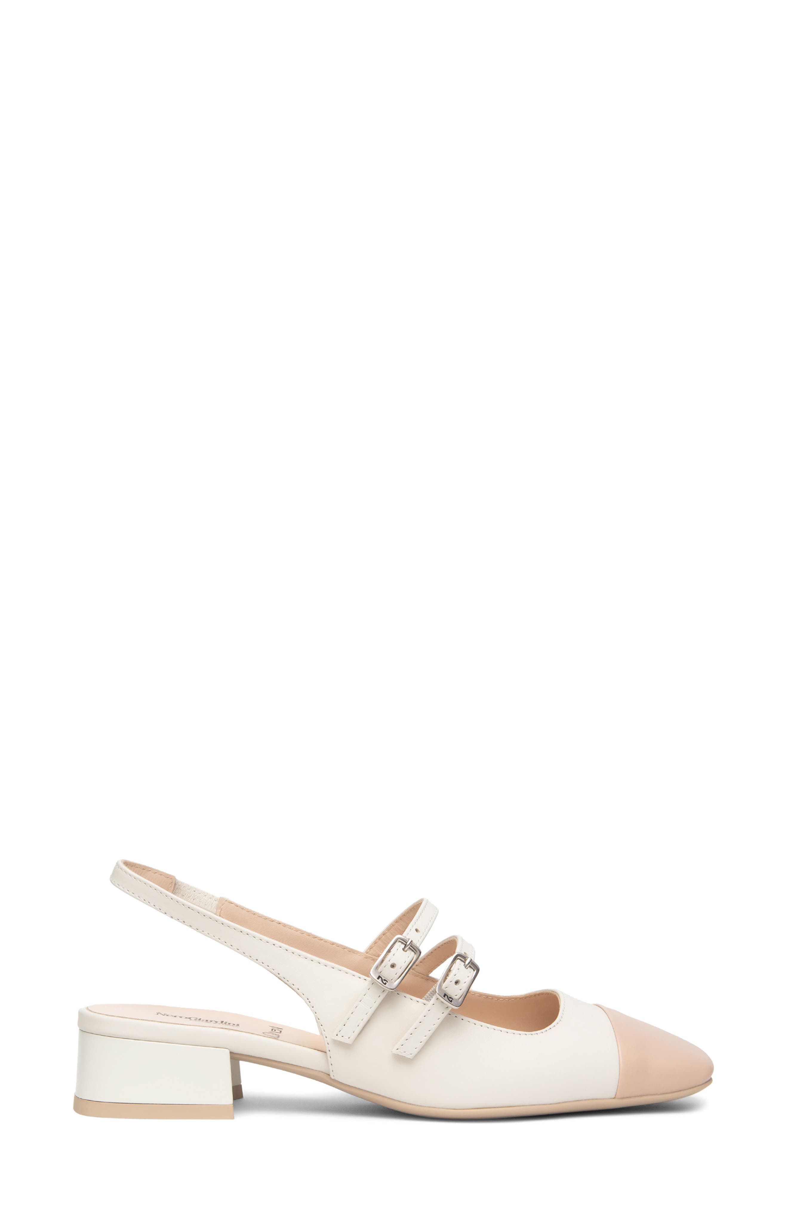 NeroGiardini Slingback Cap Toe Pump, Alternate, color, White/ Blush