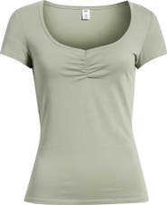 BP. Ruched Front Cotton T-Shirt