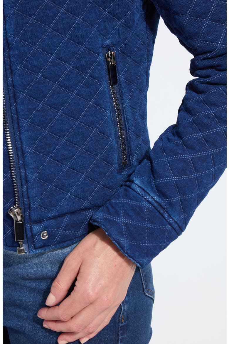 Elora Quilt Jacquard Knit Jacket, Alternate, color, INDIGO