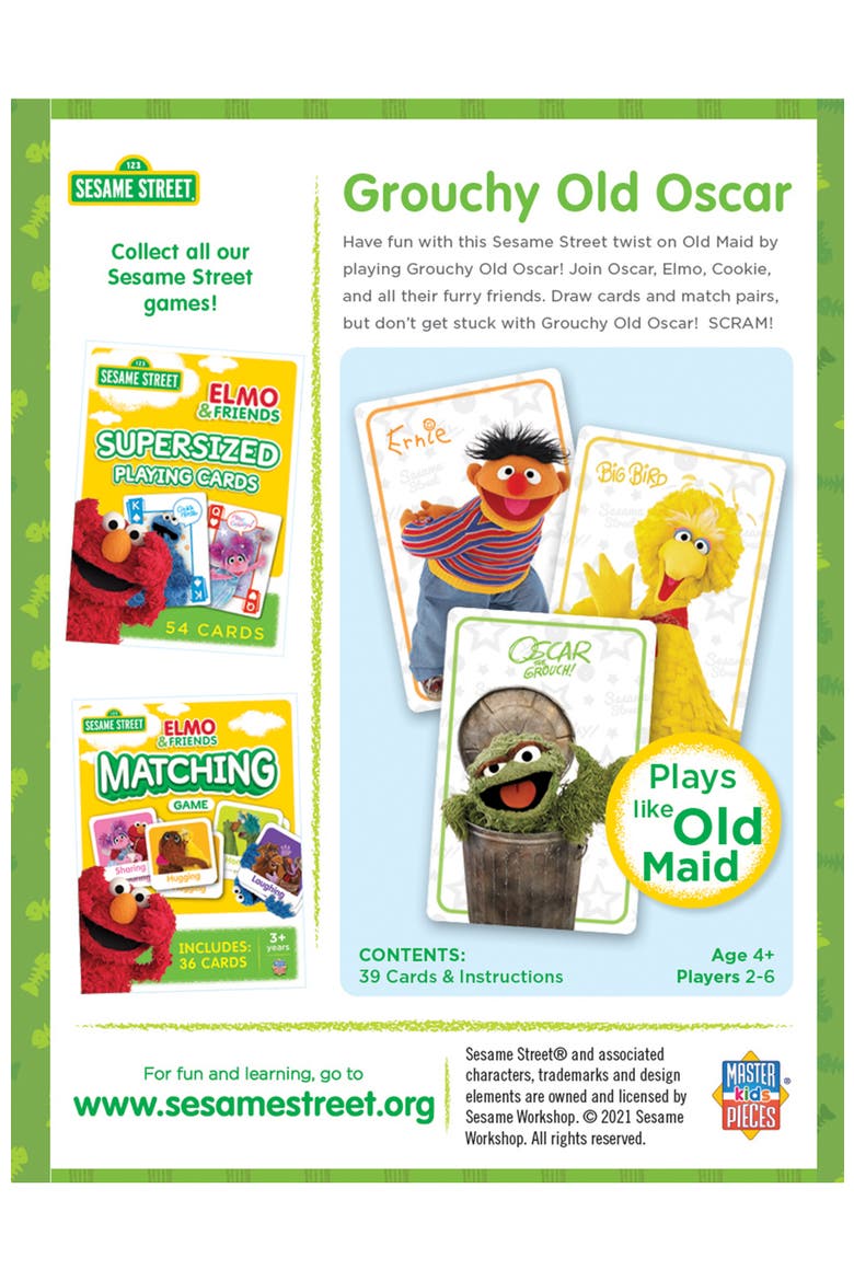 Sesame Street - Grouchy Oscar Card Game, Alternate, color, Multicolor