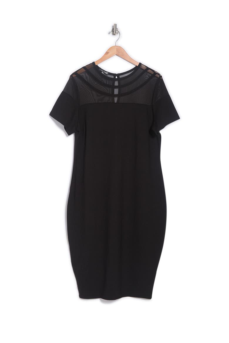 Charlize Contrast Dress, Alternate, color, BLACK