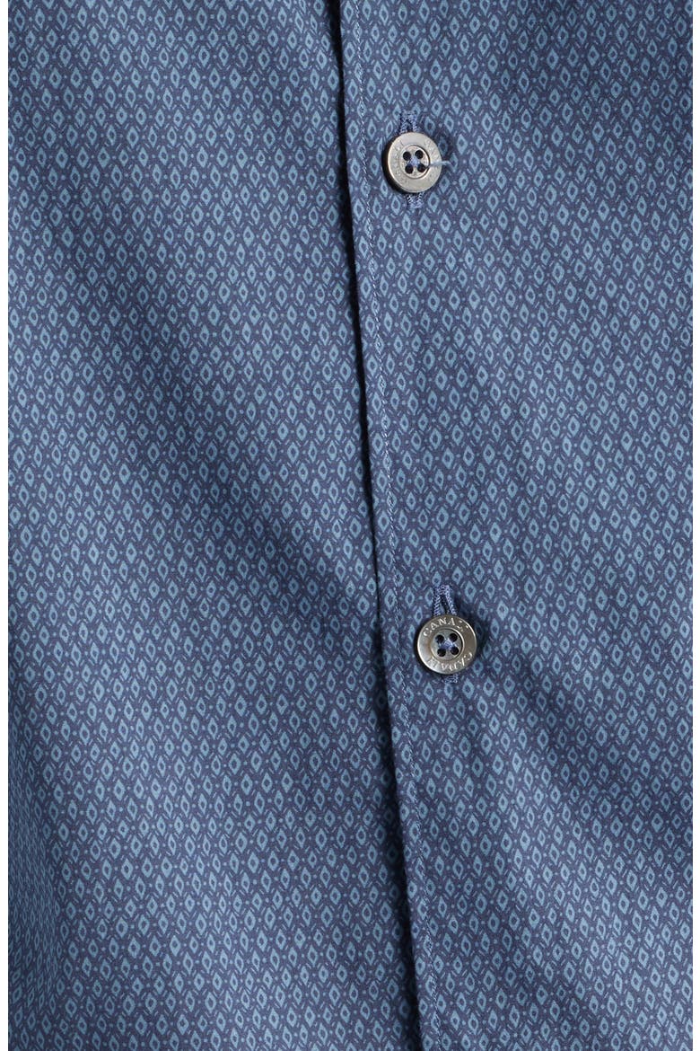 Regular Fit Geometric Print Cotton Blend Button-Up Shirt, Alternate, color, BLUE