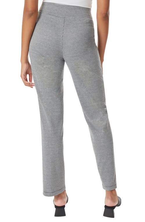 Jones New York Houndstooth Straight Leg Pull-on Pants In Gray