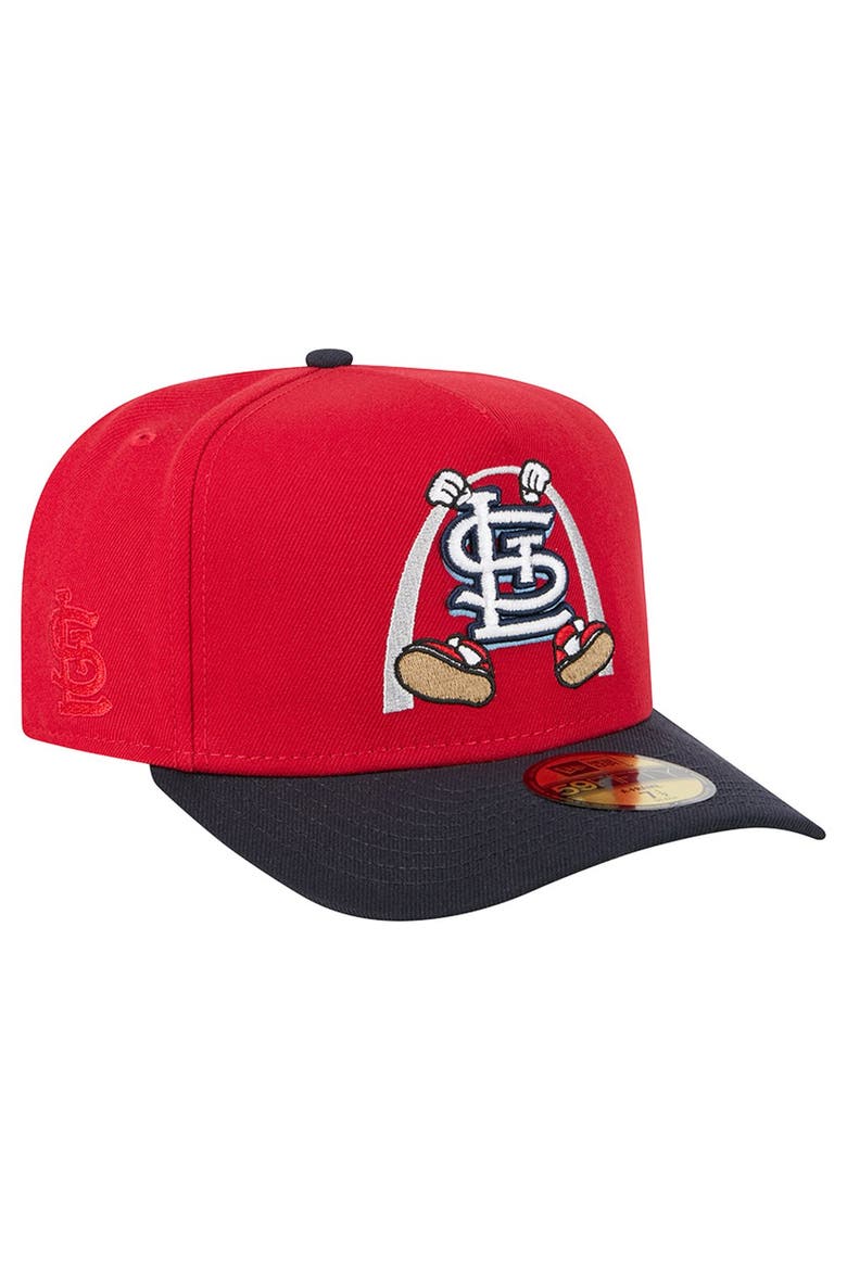 Men's New Era Red/Navy St. Louis Cardinals Cartoon A-Frame 59FIFTY Fitted Hat, Main, color, Red
