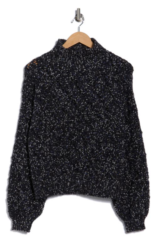 Melrose And Market Fiesta Mock Neck Sweater In Black