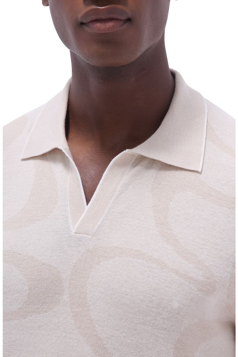 Johnny Collar Cotton & Silk Polo Sweater, Alternate, color, CHALK
