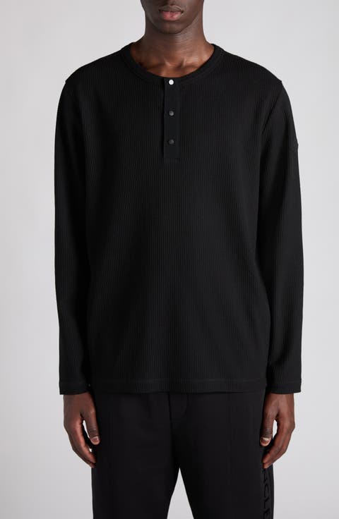 Logo Patch Waffle Stitch Long Sleeve T-Shirt