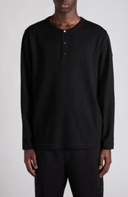 Moncler Logo Patch Waffle Stitch Long Sleeve T-Shirt