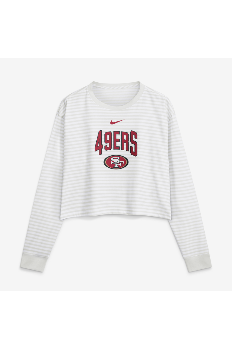 Women's Nike White San Francisco 49ers Loose Fit Crop Top, Main, color, White