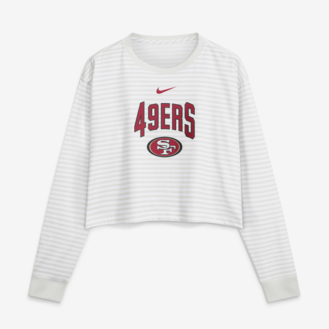 Women's Nike White San Francisco 49ers Loose Fit Crop Top