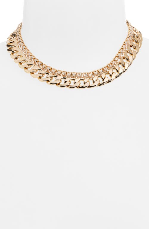 Nordstrom Rack Curb Chain & Tennis Layered Necklace In Gold