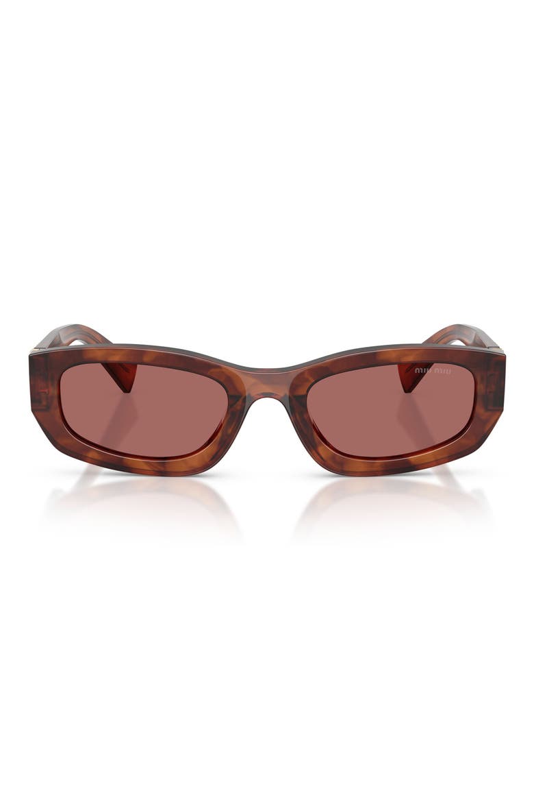 53mm Irregular Sunglasses, Alternate, color, STRIPED TOBACCO / DARK VIOLET